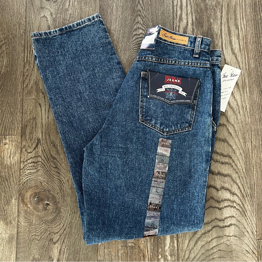 BILL BLASS NWT Vintage 90s High Rise Relaxed Fit Pleated Denim Mom Jeans Size 6